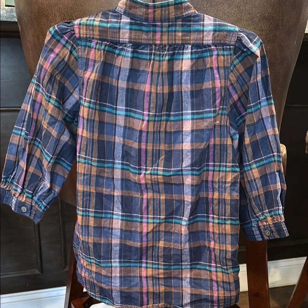 Little Marc Jacobs Blue and Orange Button Down Shirt Relaxed Fit